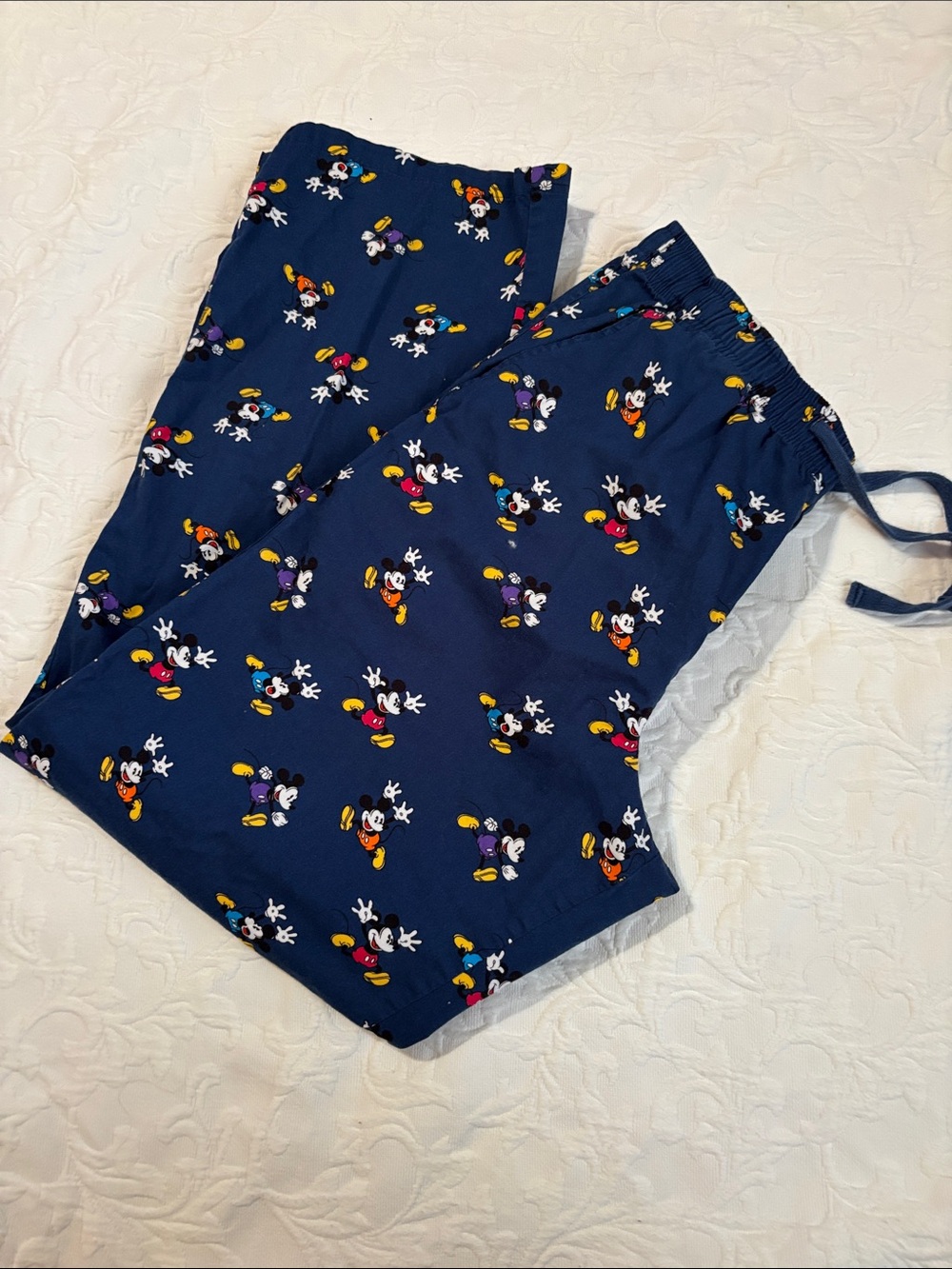Disney  Mens Navy Blue Mickey Mouse Print Pajama Bottoms